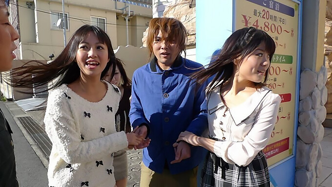 Japanese Girl, Kotomi Asakura Shares A Guy With Her Friends In An Orgy