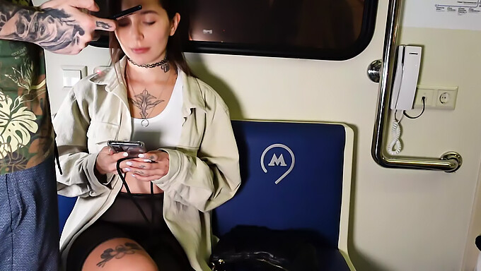 Public Blowjob And Rough Fucking On A Train